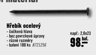 Hřebík ocelový