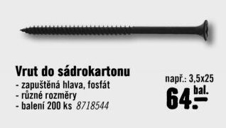 Vrut do sádrokartonu