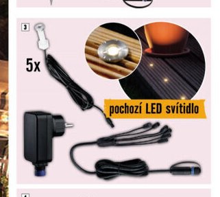 Základní set MicroPen II 5x 0,22 W / 3000 K / IP 67, obsah sady: 5 svítidel, propojovací kabely, transformátor