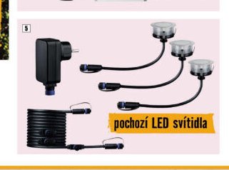 Set FloorEco 3x 1 W / 3000 K / IP 65, ocel/plast, obsah sady: 3 svítidla 70 mm, kabel 5 m, transformátor