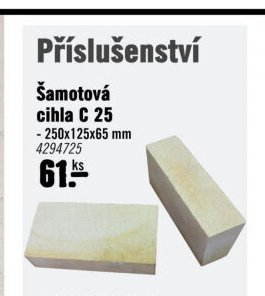 Šamotová cihla C 25