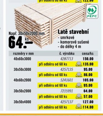 Latě stavební