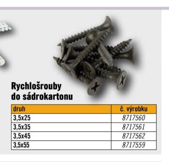 Rychlošrouby do sádrokartonu