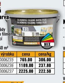 Silikonová fasádní barva Plus