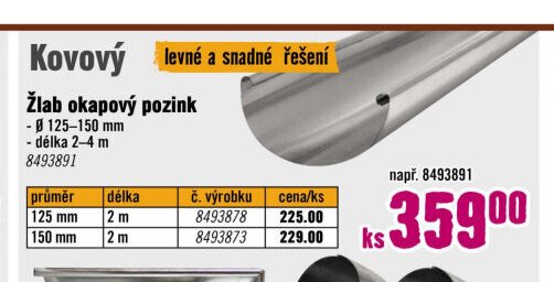 Žlab okapový pozink