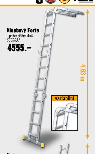Kloubový Forte - počet příček 4x4