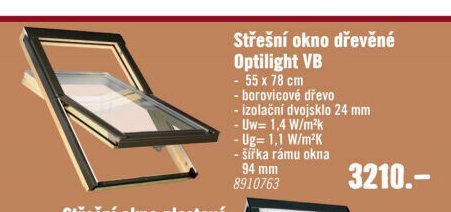 Střešní okno dřevěné Optilight VB