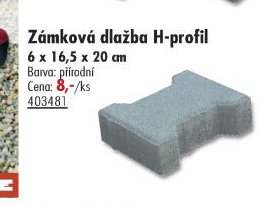 Zámková dlažba H-profil