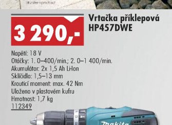Vrtačka příklepová HP457DWE
