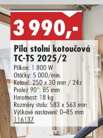 Pila stolní kotoučová TC-TS 2025/2
