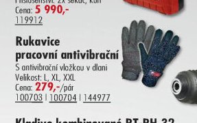 Rukavice pracovní antivibrační