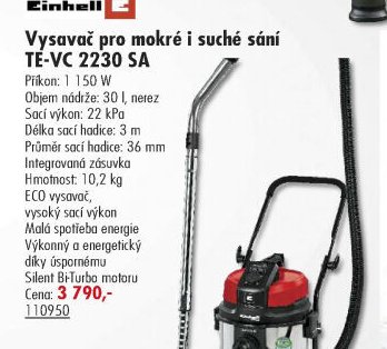 Vysavač pro mokré i suché sání TE-VC 2230 SA