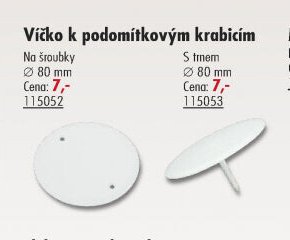 Víčko k podomítkovým krabicím
