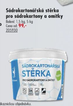 Sádrokartonářská stěrka pro sádrokartony a omítky