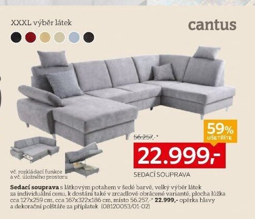 Sedací souprava šedá (Cantus)