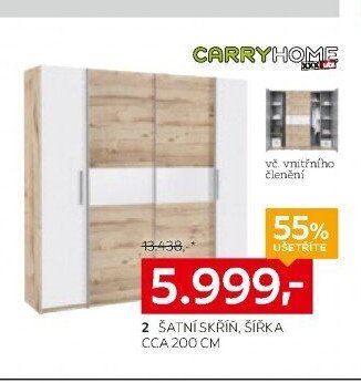Šatní skříň, šířka cca 200 cm