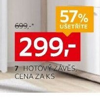 7: Hotový závěs, 100 % polyester v bílé barvě, cca 300x245 cm