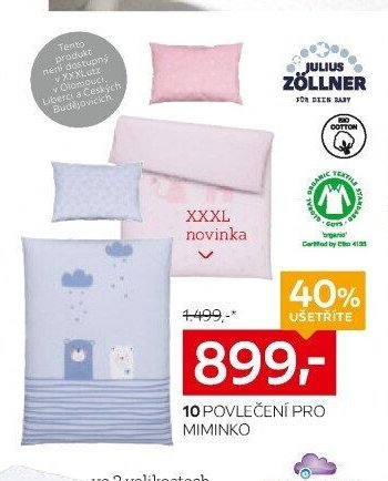 10: Povlečení pro miminko, 100 % BIO bavlna, na zip, 40x60/100x135 cm