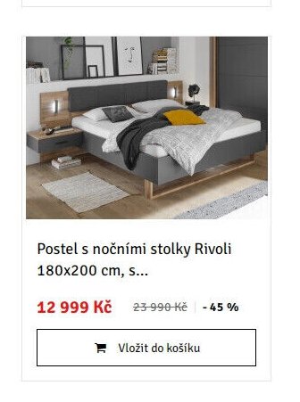 Postel s nočními stolky Rivoli 180x200 cm, s...