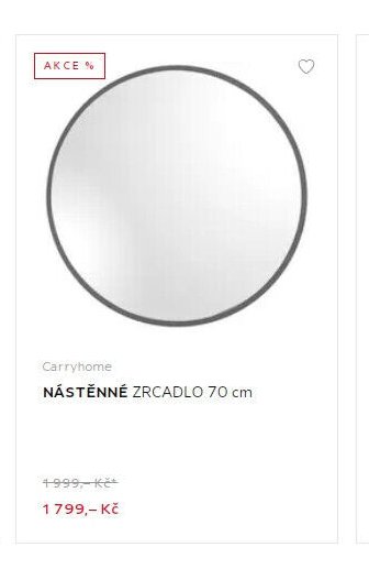 NÁSTĚNNÉ ZRCADLO 70 cm