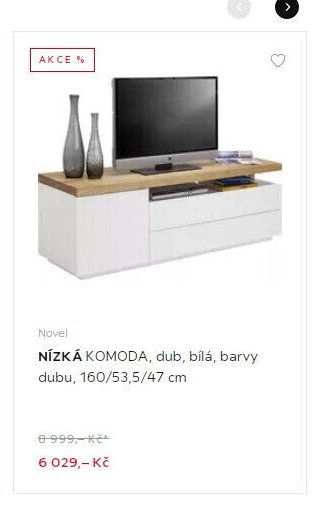 NÍZKÁ KOMODA, dub, bílá, barvy dubu, 160/53,5/47 cm