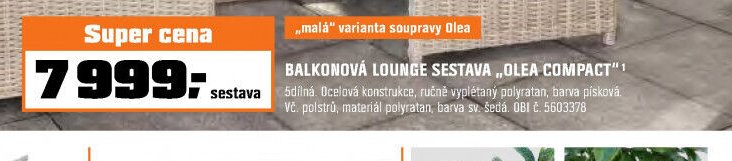 BALKONOVÁ LOUNGE SESTAVA „OLEA COMPACT“