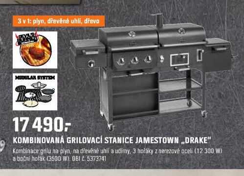 KOMBINOVANÁ GRILOVACÍ STANICE JAMESTOWN „DRAKE“