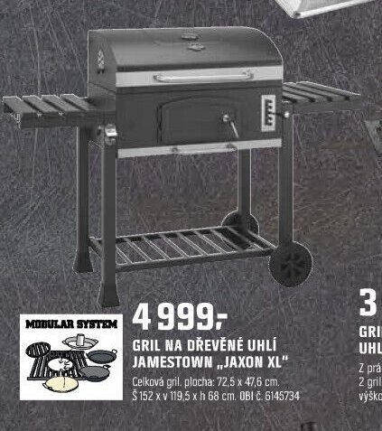 GRIL NA DŘEVĚNÉ UHLÍ JAMESTOWN „JAXON XL“