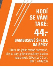 BAMBUSOVÉ ŠPEJLE NA ŠPÍZY
