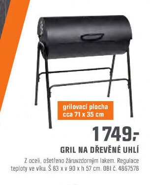 GRIL NA DŘEVĚNÉ UHLÍ
