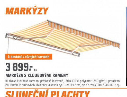 MARKÝZA S KLOUBOVÝMI RAMENY