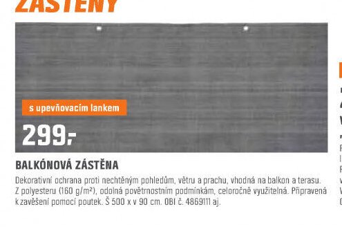 BALKÓNOVÁ ZÁSTĚNA