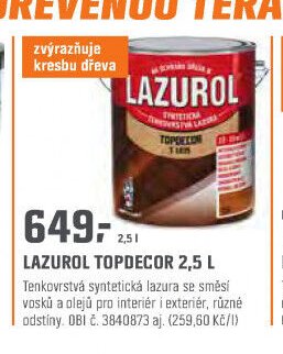 LAZUROL TOPDECOR 2,5 L