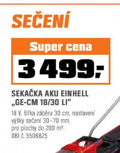 SEKAČKA AKU EINHELL GE-CM 18/30 LI