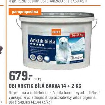 OBI ARKTIK BÍLÁ BARVA 14 + 2 KG