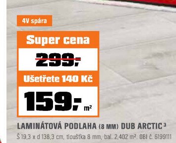 LAMINÁTOVÁ PODLAHA (8 MM) DUB ARCTIC