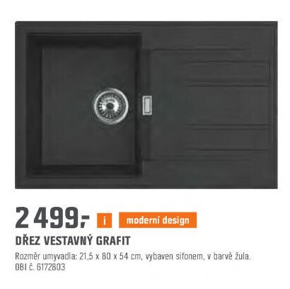 DŘEZ VESTAVNÝ GRAFIT