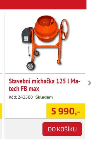 Stavební míchačka 125 l Matech FB max