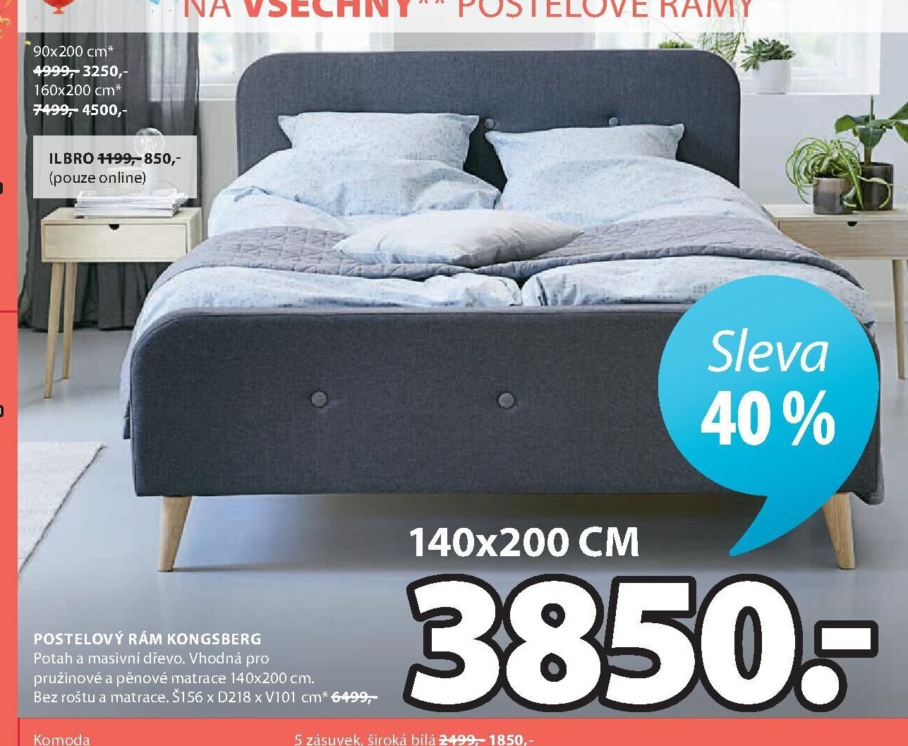 POSTELOVÝ RÁM KONGSBERG