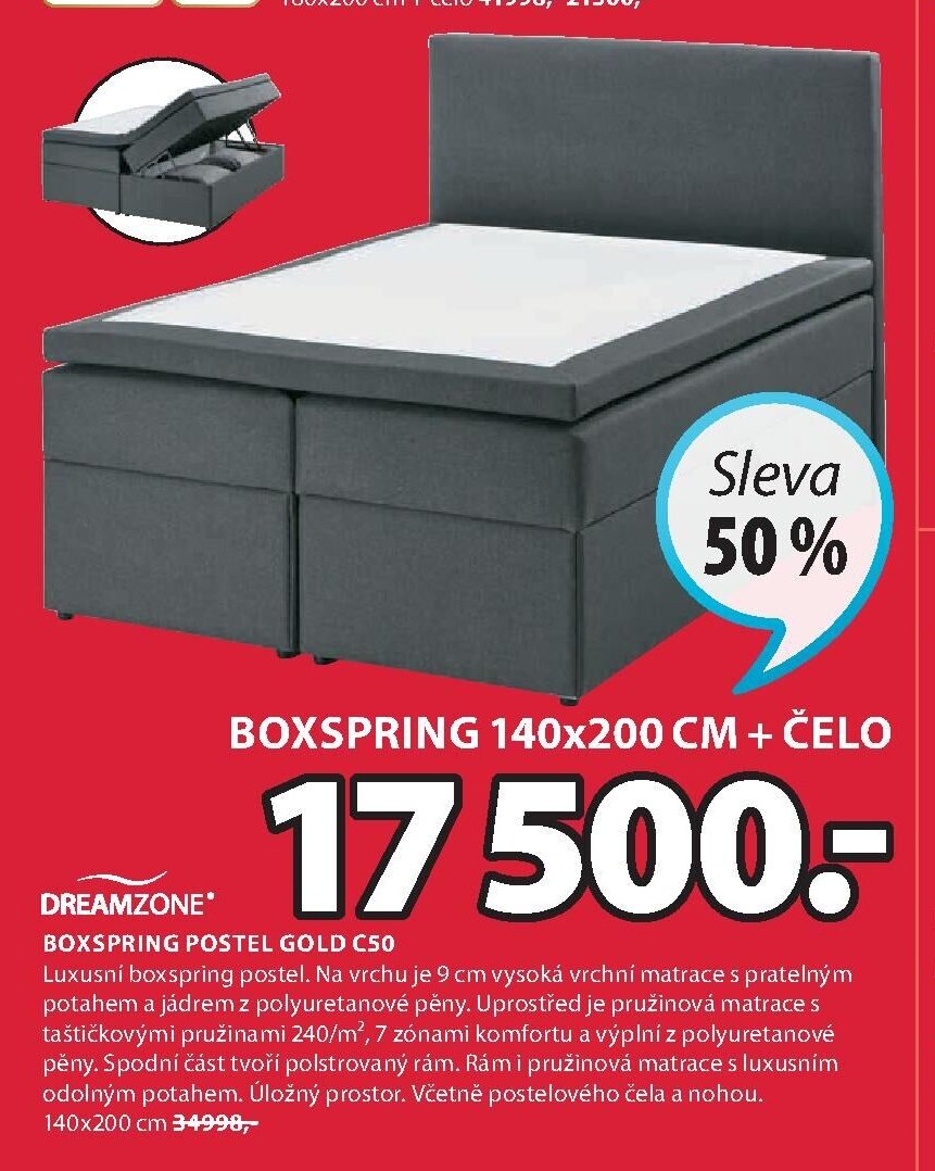 Boxspring postel GOLD C50