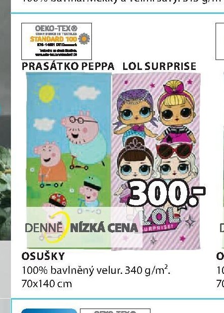 Osušky Prasátko Peppa, LOL Surprise