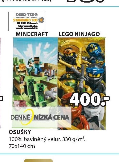 Osušky Minecraft, Lego Ninjago