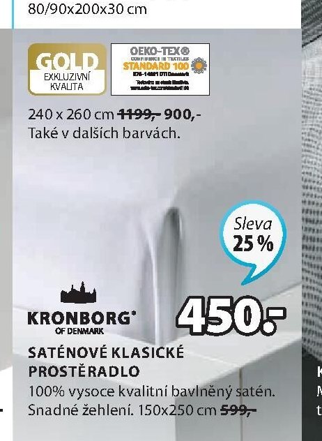 Saténové klasické prostěradlo