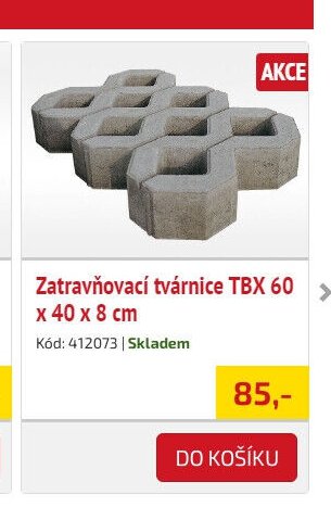 Zatravňovací tvárnice TBX 60 x 40 x 8 cm
