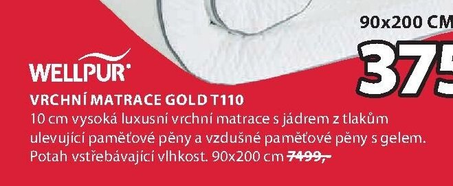 VRCHNÍ MATRACE GOLD T110