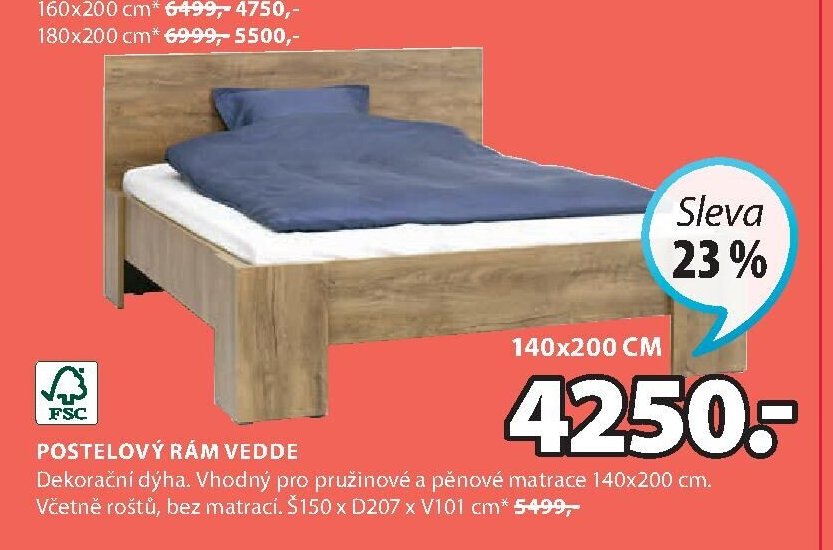 Postelový rám VEDDE