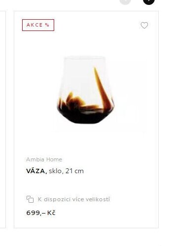 VÁZA, sklo, 21 cm