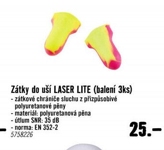 Zátky do uší LASER LITE (balení 3ks)