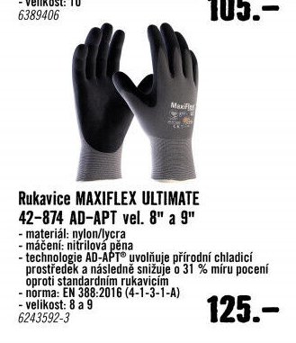 Rukavice MAXIFLEX ULTIMATE 42-874 AD-APT vel. 8