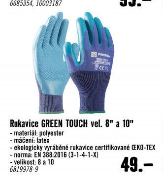 Rukavice GREEN TOUCH vel. 8